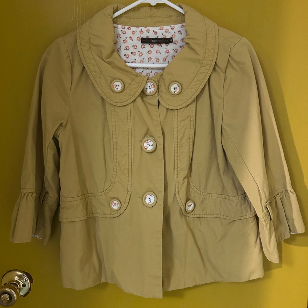 Vintage Anthropologie Swing Jacket Blazer Quarter Sleeve - Medium